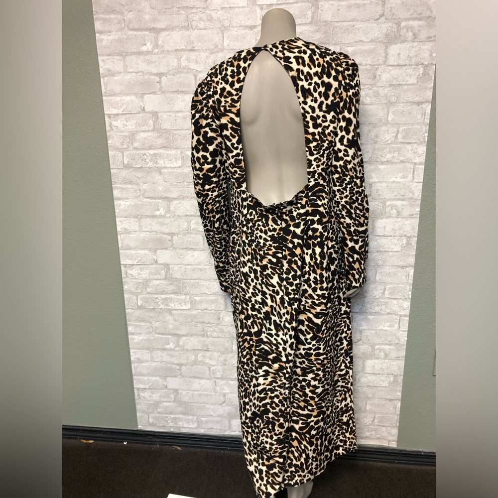 BANGING TOPSHOP Backless Leopard Print Dress